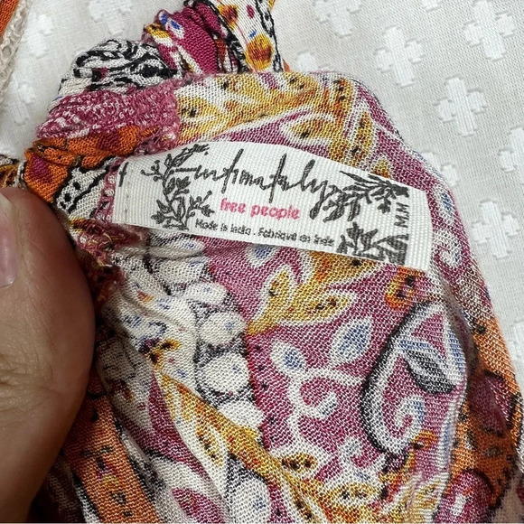 Free People Intimately NWT Orange Paisley Count Me In Tunic Top - Picture 3 of 6